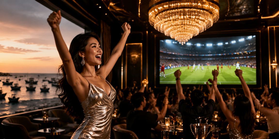 Người chơi tại Mũi Né theo dõi kèo bóng đá hạng cao và thực hiện giao dịch nạp tiền VND trên điện thoại di động buổi tối
